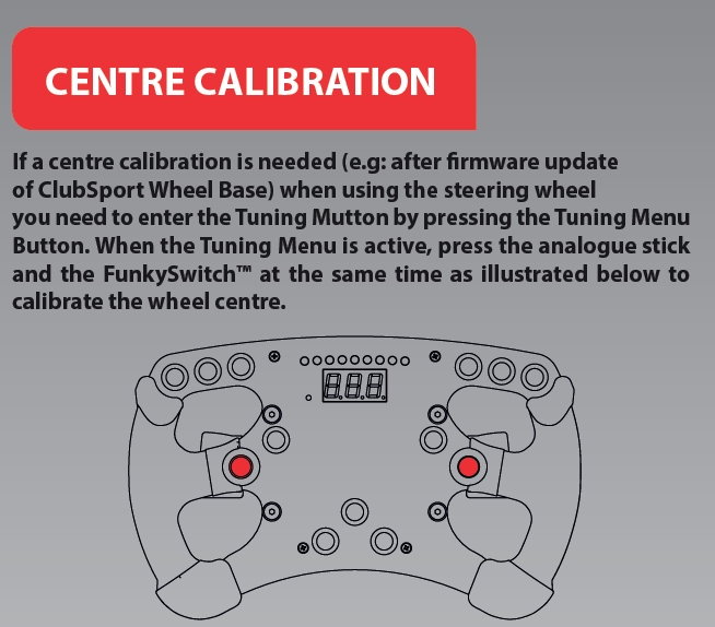 Fanatec CS Formula Carbon Centre Calibration