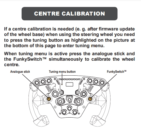 Fanatec Podium Racing Wheel F1 PS4 Centre Calibration